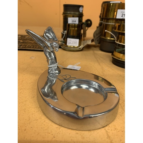 121 - A CHROME ROLLS ROYCE ASHTRAY