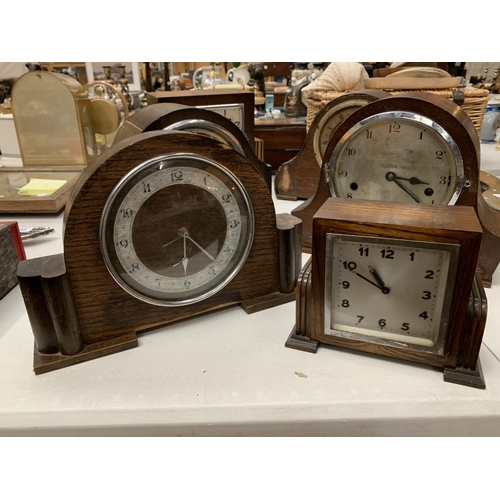 193 - A SELECTION OF SIX MANTEL CLOCKS TO INCLUDE TWO ENFIELD AND ONE FRANCIS