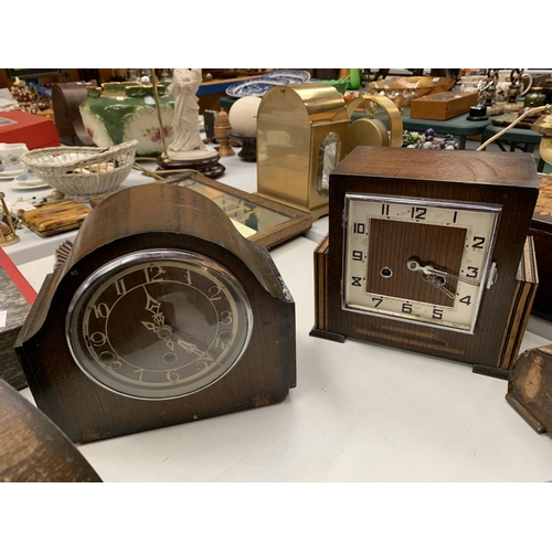 193 - A SELECTION OF SIX MANTEL CLOCKS TO INCLUDE TWO ENFIELD AND ONE FRANCIS