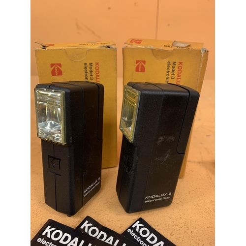 217 - A PAIR OF VINTAGE KODAK KODALUX MODEL 3 ELECTRONIC CAMERA FLASH ATTACHMENTS