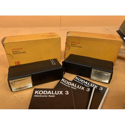 217 - A PAIR OF VINTAGE KODAK KODALUX MODEL 3 ELECTRONIC CAMERA FLASH ATTACHMENTS