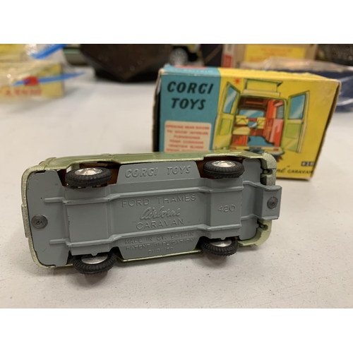 239 - A BOXED CORGI 420 FORD THAMES AIRBORNE CARAVAN