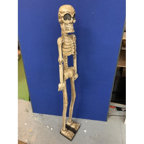 255 - A LARGE WOODEN SKELETON H: 159CM