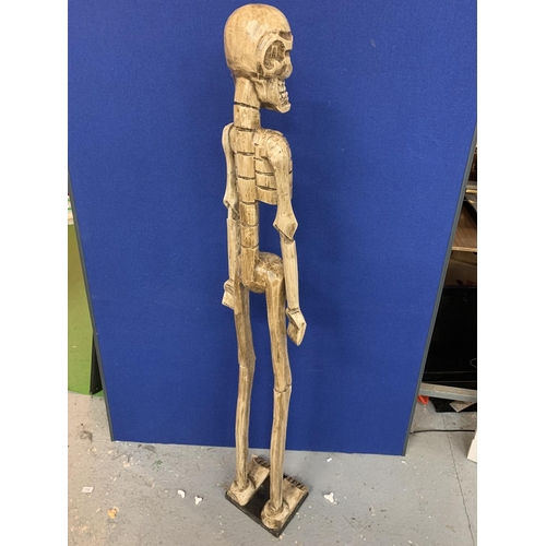 255 - A LARGE WOODEN SKELETON H: 159CM