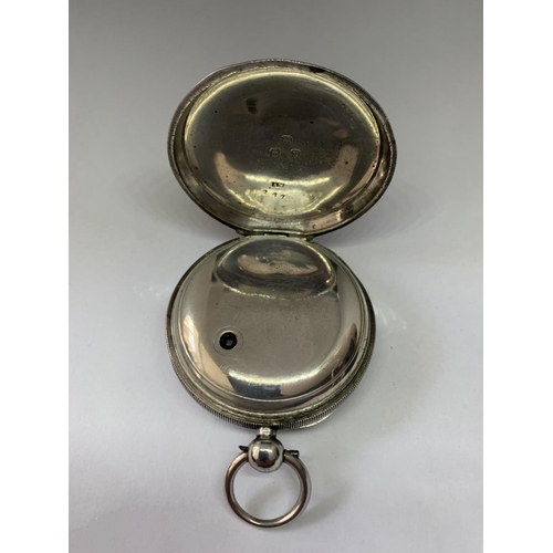 519 - A HALLMARKED BIRMINGHAM 1898 SILVER POCKET WATCH