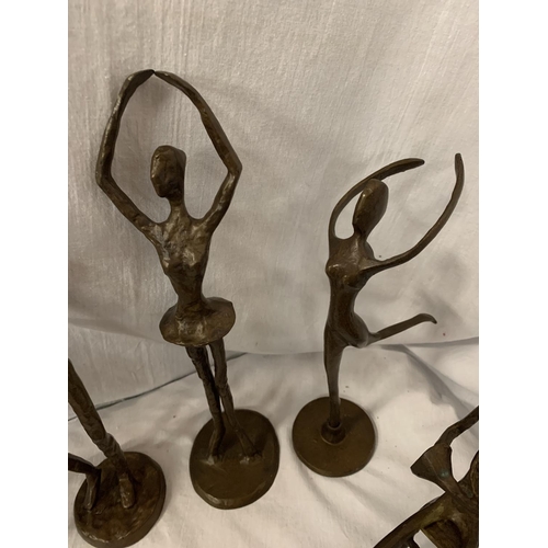 81 - A GROUP OF TEN BRONZE FIGURINES IN THE ABSTRACT FORM