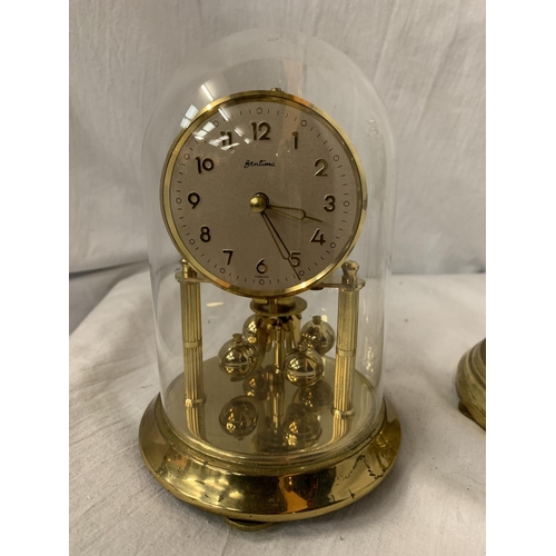 94 - A KUNDO ANNIVERSARY GLASS DOMED CLOCK H: 9