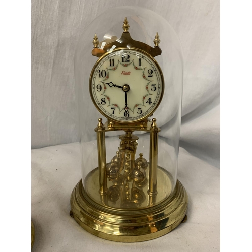 94 - A KUNDO ANNIVERSARY GLASS DOMED CLOCK H: 9