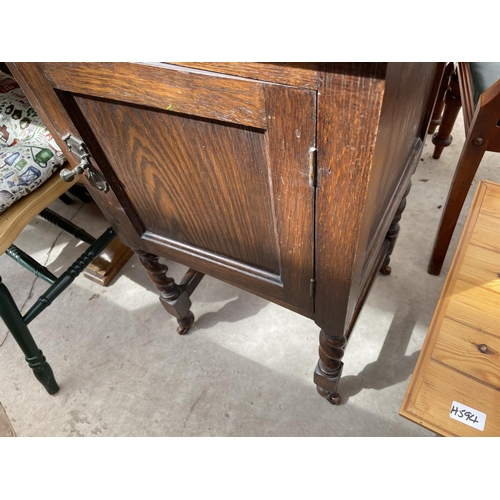 2060 - AN EARLY 20th CENTURY BEDSIDE LOCKER ON BARLEYTWIST LEGS