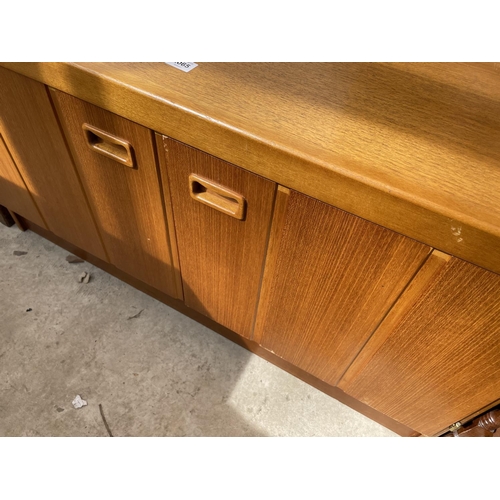 2065 - A RETRO TEAK SCHREIBER STYLE BASE UNIT WITH TWO CUPBOARDS 39,5