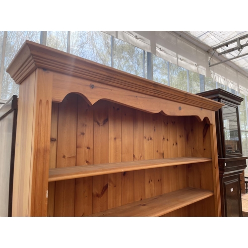 2115 - A MODERN PINE DRESSER COMPLETE WITH PLATE RACK, 48