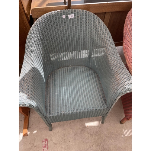 2126 - TWO LLOYD LOOM BEDROOM CHAIRS