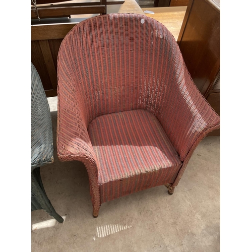 2126 - TWO LLOYD LOOM BEDROOM CHAIRS