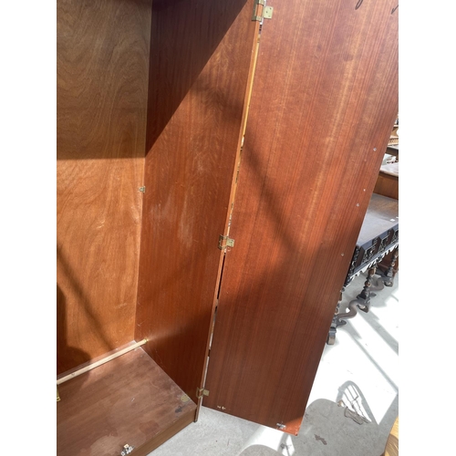 2151 - A RETRO TEAK TWO DOOR BEAUTILITY WARDROBE W: 36 INCHES