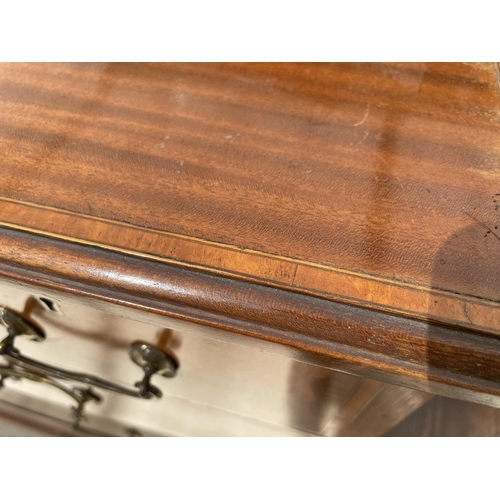 2154 - AN EDWARDIAN MAHOGANY AND INLAID CHEST OF TWO LONG DRAWERS, 40