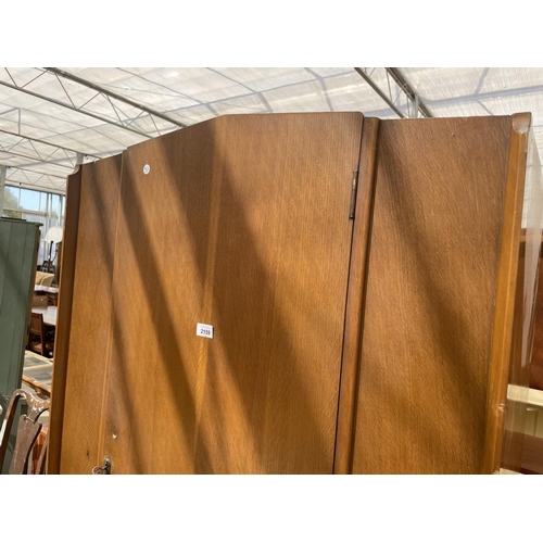 2159 - A MID 20TH CENTURY SINGLE DOOR OAK WARDROBE