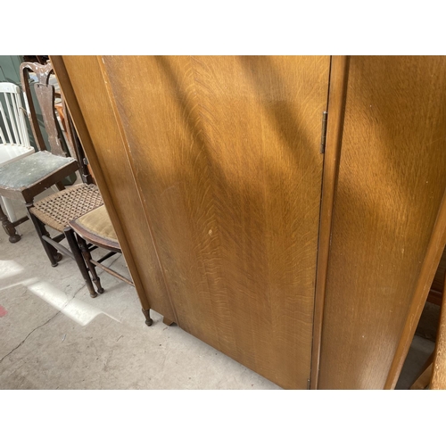 2159 - A MID 20TH CENTURY SINGLE DOOR OAK WARDROBE