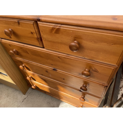 2171 - A MODERN PINE CHEST OF TWO SHORT AND FOUR LONG DRAWERS, 31