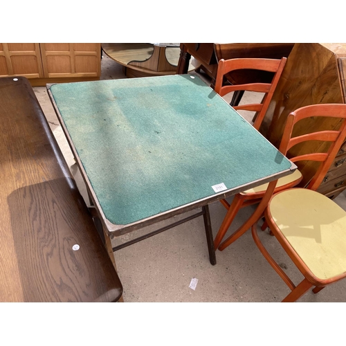 2191 - A PAIR OF 20TH CENTURY KITCHEN CHAIRS AND A FOLDING CARD TABLE