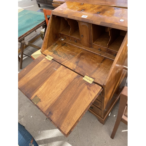 2192 - A GEORGIAN STYLE YEW WOOD BUREAU, 24