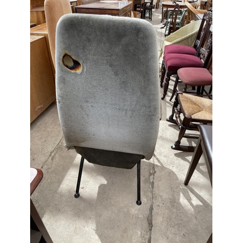 2198 - A 1970'S TUBULAR FRAMED RECLINER ARMCHAIR