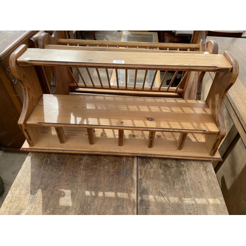 2245 - TWO PITCH PINE PLATE RACKS AND STORAGE RACKS