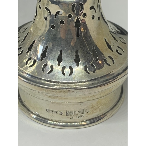 546 - A SILVER TOPPED ROUND CUT GLASS SUGAR SHAKER