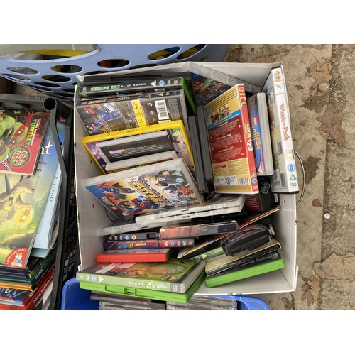 1641 - AN ASSORTMENT OF DVDS, CDS, GAMES AND BOOKS