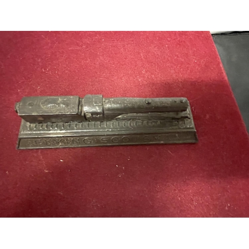 667 - A BRASS, FLYING SCOTSMAN, PAPER WEIGHT