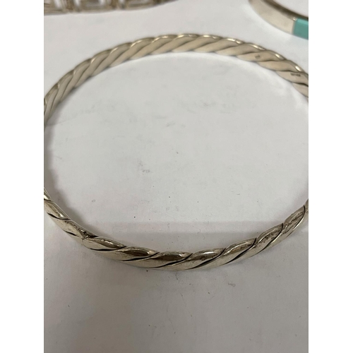 792 - FIVE VARIOUS MARKED SILVER BANGLES