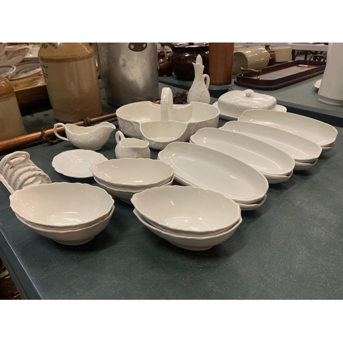 325 - SEVERAL WHITE TABLEWARE ITEMS TO INCLUDE COALPORT AND WEDGWOOD ETC