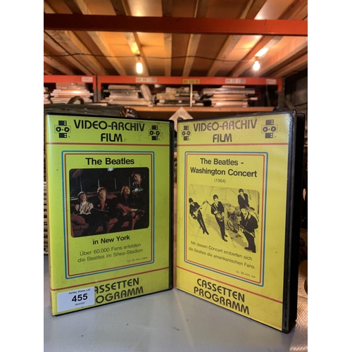 455 - TWO VINTAGE VIDEO ARCHIVE FILMS BEING THE BEATLES IN NEW YORK AND THE BEATLES WASHINGTON CONCERT