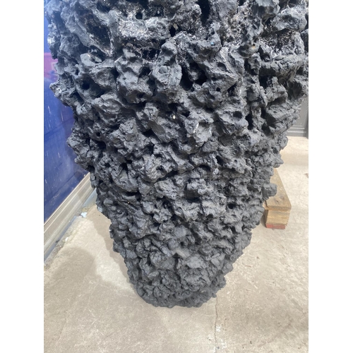 1257A - A LARGE DECORATIVE METAL VOLCANIC ROCK STYLE PLANTER (H:112CM)