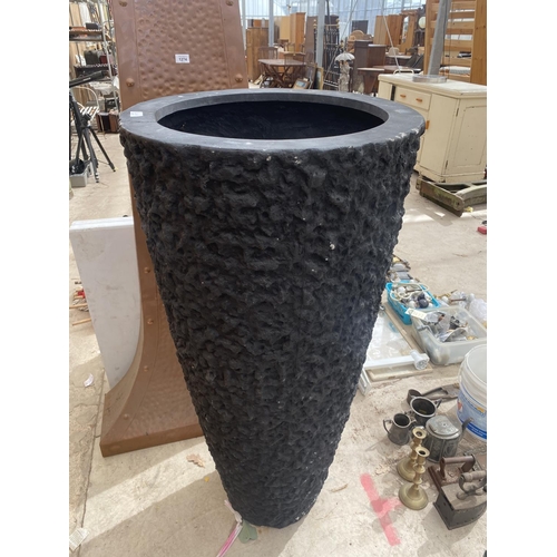 1273A - A LARGE DECORATIVE CERAMIC PLANTER IN A VOLCANIC ROCK STYLE (H:120CM)