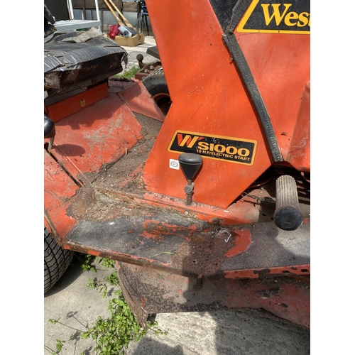 1678 - A WESTWOOD S1000 10HP ELECTRIC START RIDE ON MOWER