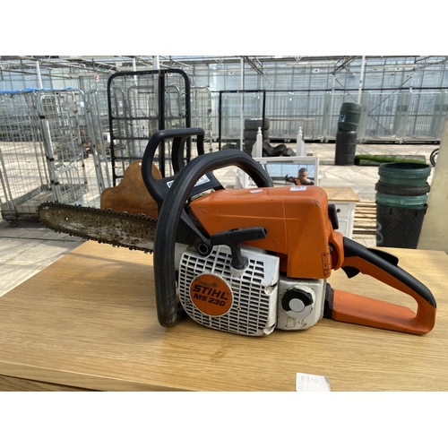 1697 - A STHIL MS230 CHAINSAW BELIEVED WORKING BUT NO WARRANTY