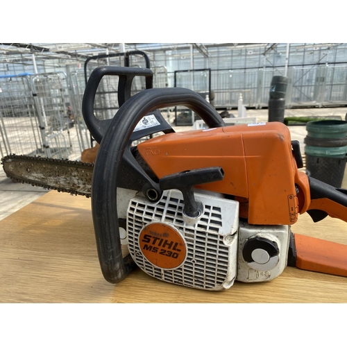 1697 - A STHIL MS230 CHAINSAW BELIEVED WORKING BUT NO WARRANTY