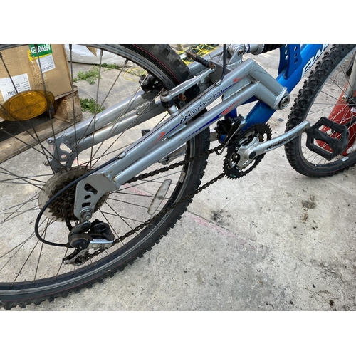 1760 - A BARACUDA HAMMER MOUNTAIN BIKE WITH FRONT AND BACK SUSPENSION AND 21 SPEED SHIMANO GEAR SYSTEM