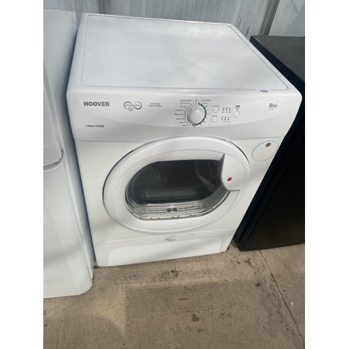 1860 - A WHITE HOOVER 8KG TUMBLE DRYER BELIEVED IN WORKING ORDER BUT NO WARRANTY