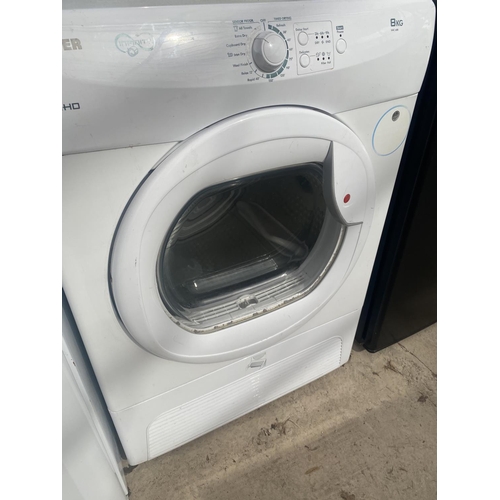 1860 - A WHITE HOOVER 8KG TUMBLE DRYER BELIEVED IN WORKING ORDER BUT NO WARRANTY