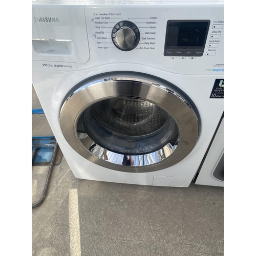 1873 - A WHITE SAMSUNG WASHING MACHINE BELIEVED IN WORKING ORDER BUT NO WARRANTY