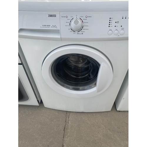 1875 - A WHITE ZANUSSI 7KG WASHING MACHINE, PAT TEST, FUNCTION TEST AND SANITIZED BUT NO WARRANTY GIVEN