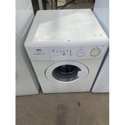 1876 - A WHITE ZANUSSI 3KG COMPACT WASHING MACHINE, PAT TEST, FUNCTION TEST AND SANITIZED BUT NO WARRANTY G... 