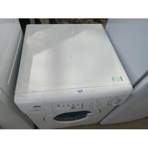 1876 - A WHITE ZANUSSI 3KG COMPACT WASHING MACHINE, PAT TEST, FUNCTION TEST AND SANITIZED BUT NO WARRANTY G... 