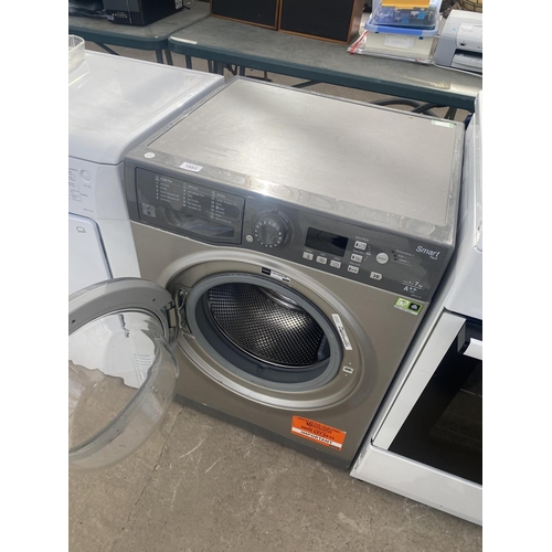 1883 - A GRAPHITE HOTPOINT 7KG A++ WASHING MACHINE, PAT TEST, FUNCTION TEST AND SANITIZED BUT NO WARRANTY G... 