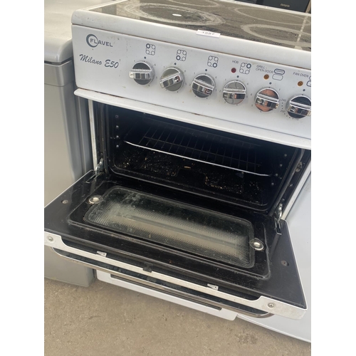 1887 - A WHITE FLAVEL OVEN AND HOB BELIEVED IN WORKING ORDER BUT NO WARRANTY