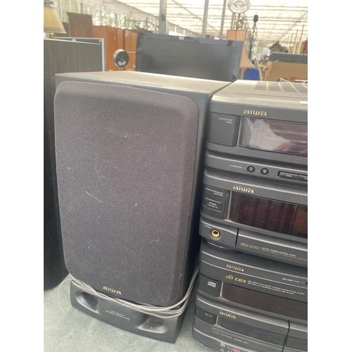 1894 - AN AIWA STEREO SYSTEM WITH ONE SPEAKER