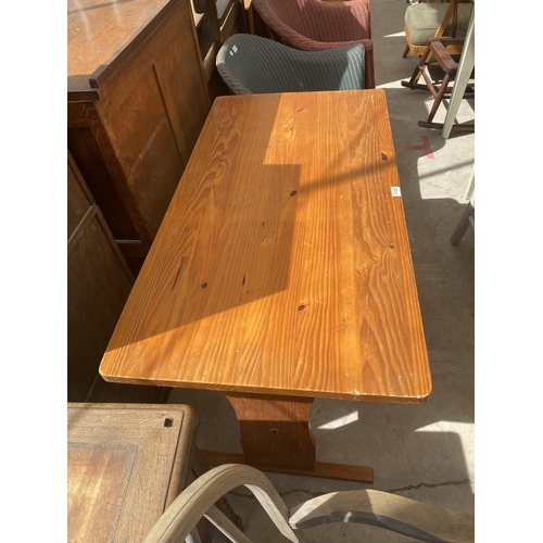 2125 - A MODERN PINE KITCHEN TABLE, 44.5X23.5