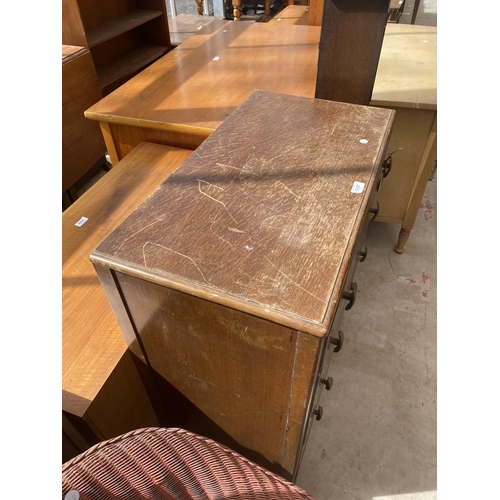 2127 - AN EARLY 20TH CENTURY OAK CHEST OF FOUR DRAWERS, 30