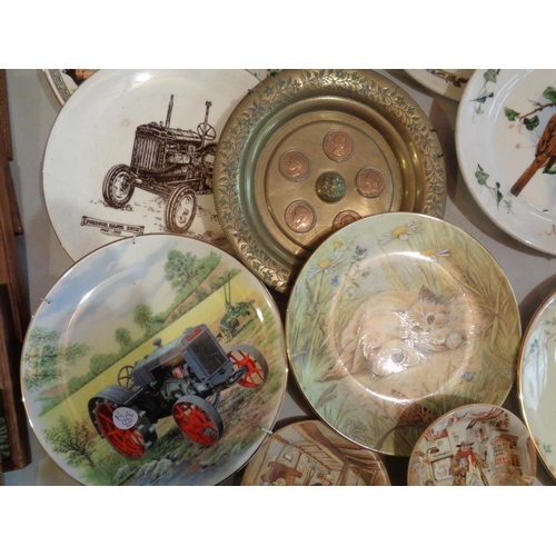 805 - THIRTEEN COLLECTORS PLATES, SIX AGRICULTURAL RELATED TO INCLUDE A 'GOD SPEED THE PLOUGH'